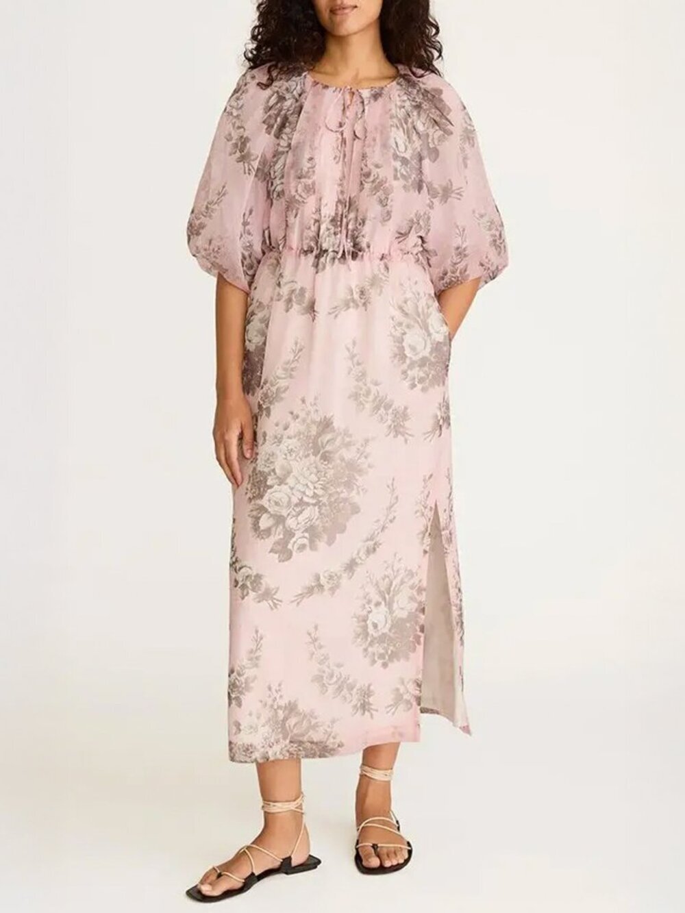 Rebecca Taylor Emblem Fleur Bubble Sleeve Midi Dress NWT Size XS